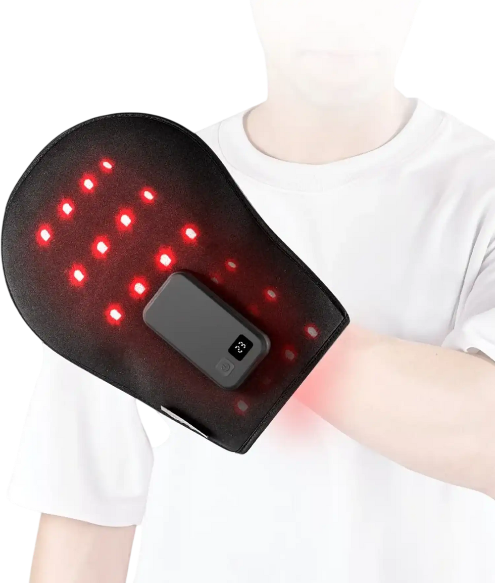 VEVOR Red Light Therapy for Hand, 660nm & 850nm Red Light Therapy Hand Glove with Timer, 10Hz Pulse & 2500mAh Magnetic Power Bank, Cordless LED Light Therapy Device for Hand Fingers Wrist Pain Relief
