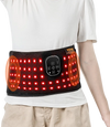 VEVOR Red Light Therapy for Waist, 660nm & 850nm Red Light Therapy Wrap Belt with Timer, 105 LEDs, 3-Level Vibration & 3 Intensities, Cordless Light Therapy Pad Device for Shoulder Knee Pain Relief