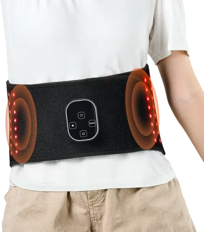 VEVOR Red Light Therapy Belt for Waist Shoulder, 660nm & 850nm Red Light Therapy Wrap Device with Timer, 80 LED, 3-Level Vibration & 10Hz Pulse, Cordless Light Therapy Pad for Pain Relief, Skin Health