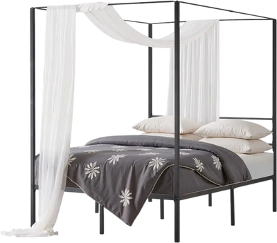 Vevor Canopy Bed Frame Full Size Metal Four-Poster Black New