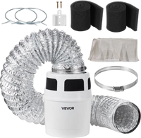 VEVOR 3-in-1 Indoor Dryer Vent Kit, with Bucket for Electric Dryer with 4-Inch by 5-Feet Extendable Exhaust Hose, Premium Quality & Light Weight & No Extra Accessories Required for Apartments, RVs