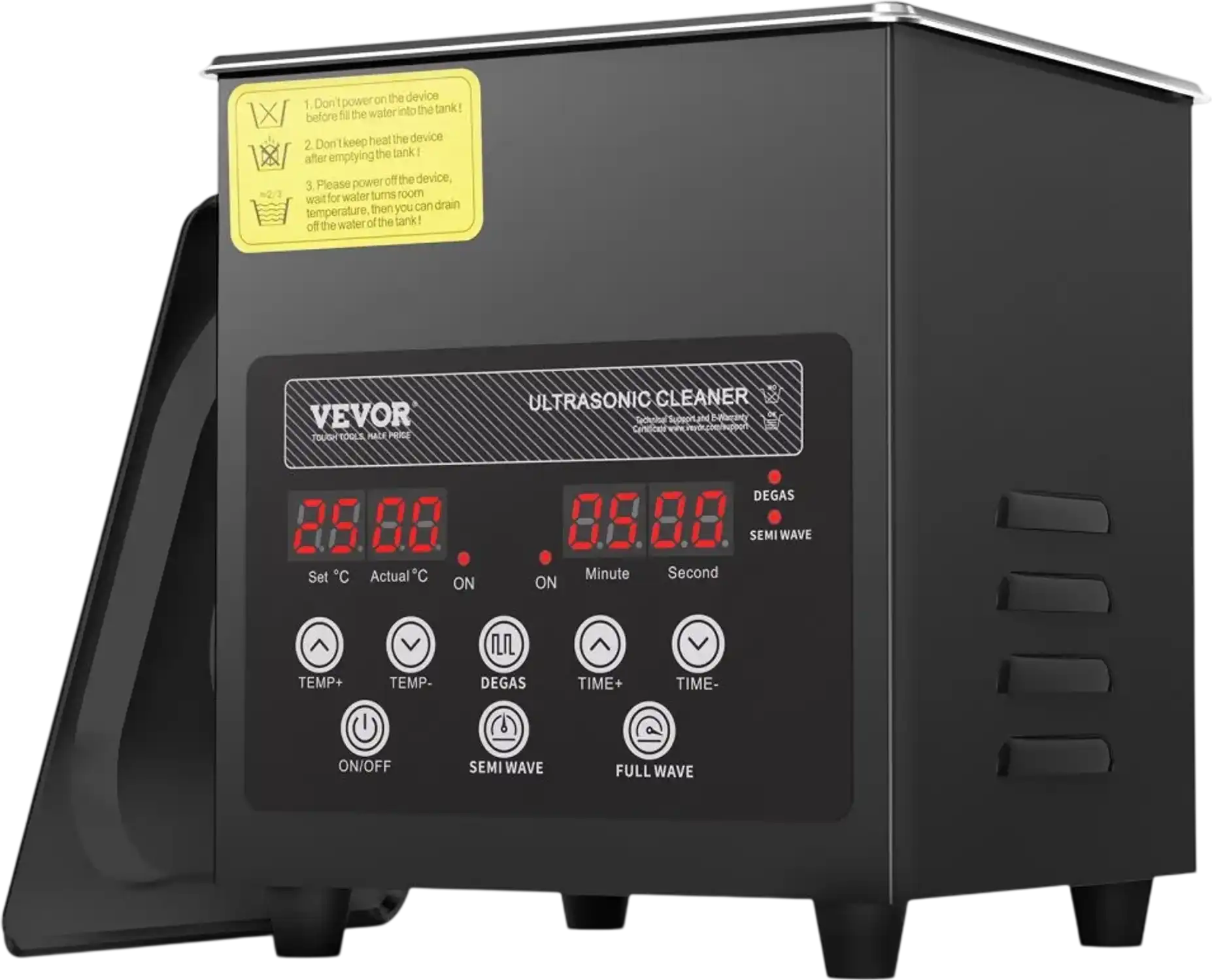 Vevor Ultrasonic Cleaner 2L 40kHz Stainless Steel Digital Cleaning Machine with Heater & Timer New