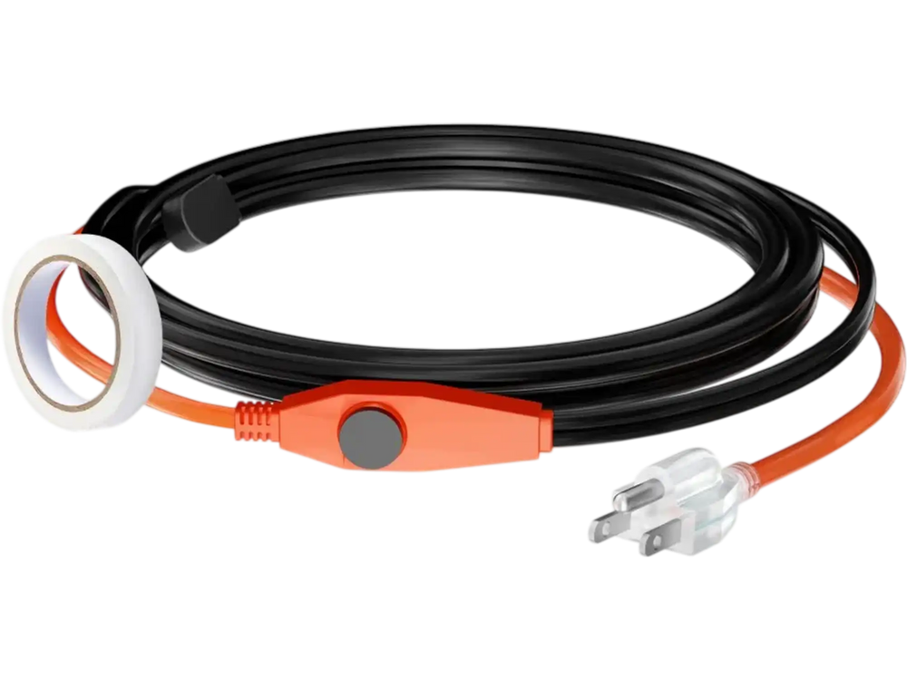 VEVOR Pipe Heating Cable, 6FT 7W/FT Heat Tape for Pipes with Built-in Thermostat, Water Pipe Heat Cable Protects PVC Hose, Metal and Plastic Pipe from Freezing