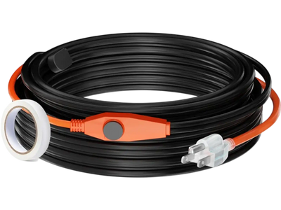VEVOR Pipe Heating Cable, 80FT 7W/FT Heat Tape for Pipes with Built-in Thermostat, Water Pipe Heat Cable Protects PVC Hose, Metal and Plastic Pipe from Freezing
