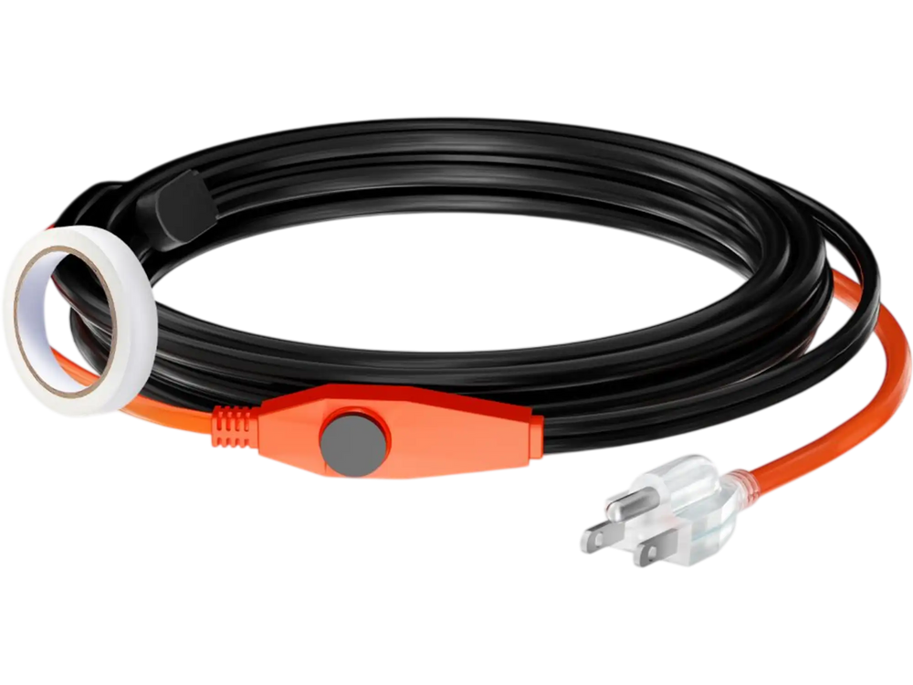 VEVOR Pipe Heating Cable, 9FT 7W/FT Heat Tape for Pipes with Built-in Thermostat, Water Pipe Heat Cable Protects PVC Hose, Metal and Plastic Pipe from Freezing