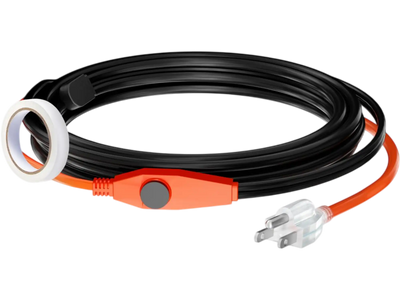 VEVOR Pipe Heating Cable, 9FT 7W/FT Heat Tape for Pipes with Built-in Thermostat, Water Pipe Heat Cable Protects PVC Hose, Metal and Plastic Pipe from Freezing