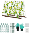 VEVOR Cucumber Trellis for Climbing Plants, 35" x 55" Foldable Cucumber Trellis Set with Plant Clips, Metal Garden Trellis for Raised Bed, Outdoor Plant Grow Support for Tomato, Squash, Vegetable