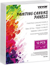 VEVOR Canvas Boards for Painting, 11 x 14 Inch White Canvases for Painting, 12 Pack Painting Canvas Panels for Sketching, Acrylic and Oil Painting, Watercolor, Paint Canvas for Kids and Professionals