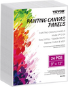 VEVOR Canvas Boards for Painting, 9 x 12 Inch White Canvases for Painting, 24 Pack Painting Canvas Panels for Sketching, Acrylic and Oil Painting, Watercolor, Paint Canvas for Kids and Professionals