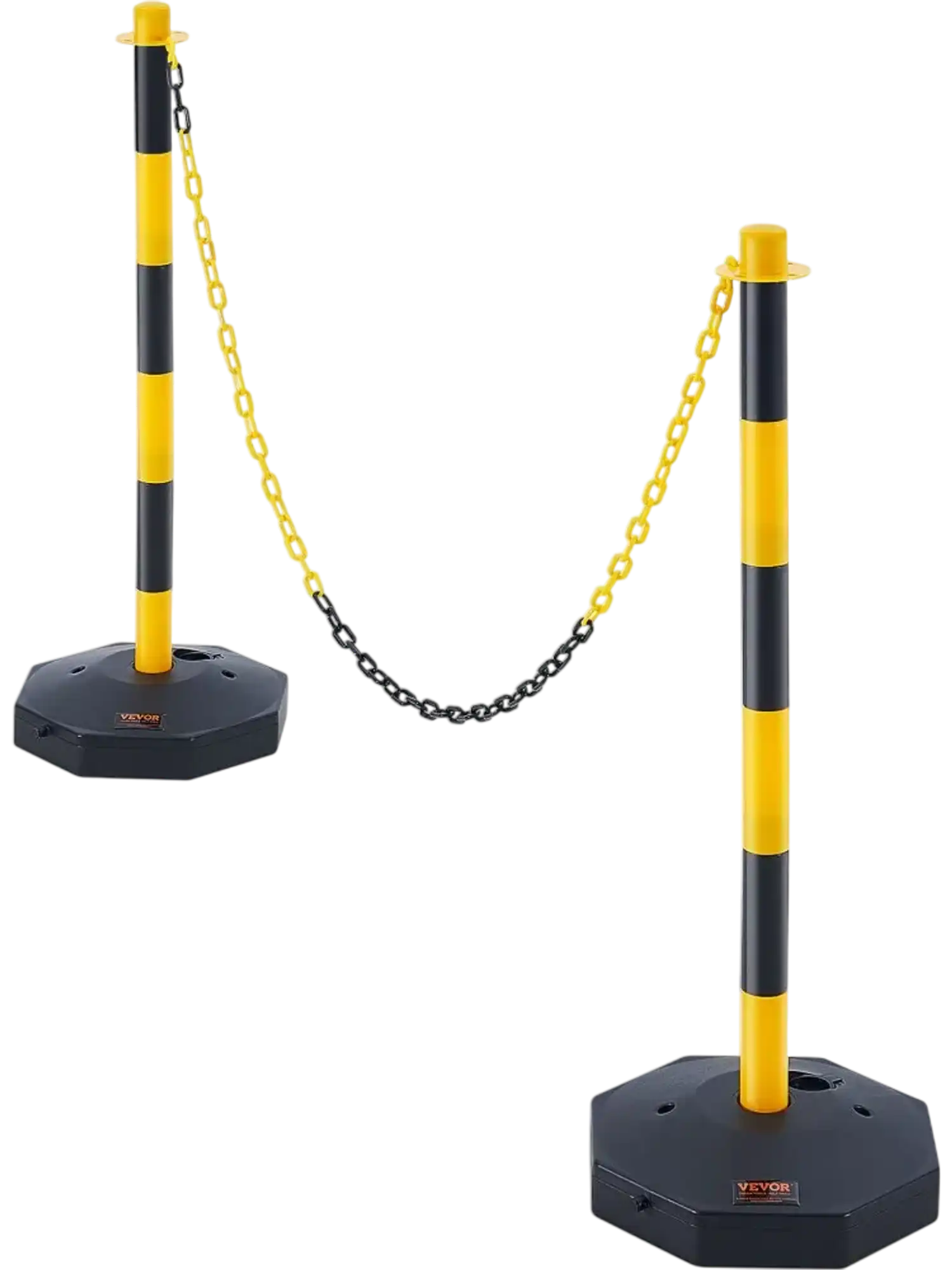 Vevor Traffic Delineator Post Cones Adjustable Safety Barrier with 8' Chain 2-Pack New