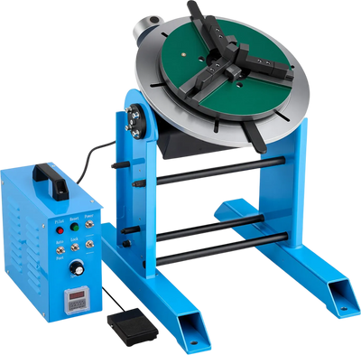 VEVOR Rotary Welding Positioner, 661 lbs Load Capacity, -45° to 90° Tilt Angle Welding Positioner Turntable Table, 0.2-2.5 RPM Speed Control, Electric and Foot Pedal, for Cutting, Grinding, Assembly