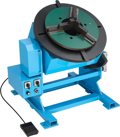 VEVOR Rotary Welding Positioner, 1102 lbs Load Capacity, -45° to 90° Tilt Angle Welding Positioner Turntable Table, 0.2-2 RPM Speed Control, Electric and Foot Pedal, for Cutting, Grinding, Assembly