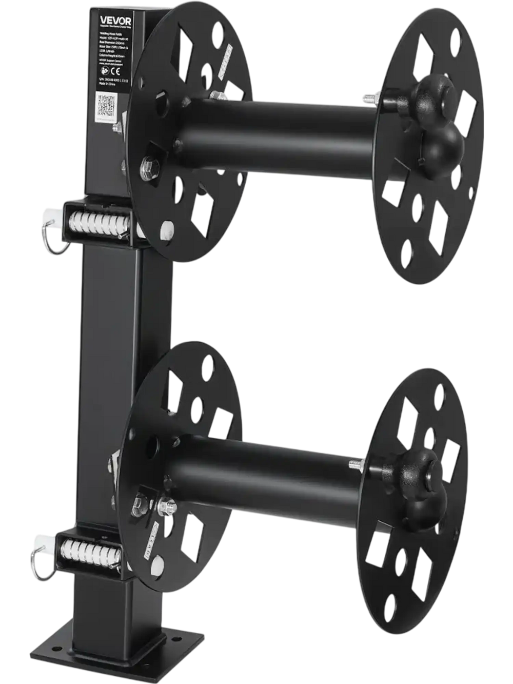 VEVOR Heavy Duty Double Welding Cable Reel, Welding Cable Lead Reels for 150FT 1/0 & 125FT 2/0 Cable, Powder-Coated Steel Reel with Locking Pin for Service Trucks, Fleet Maintenance, Jobsites
