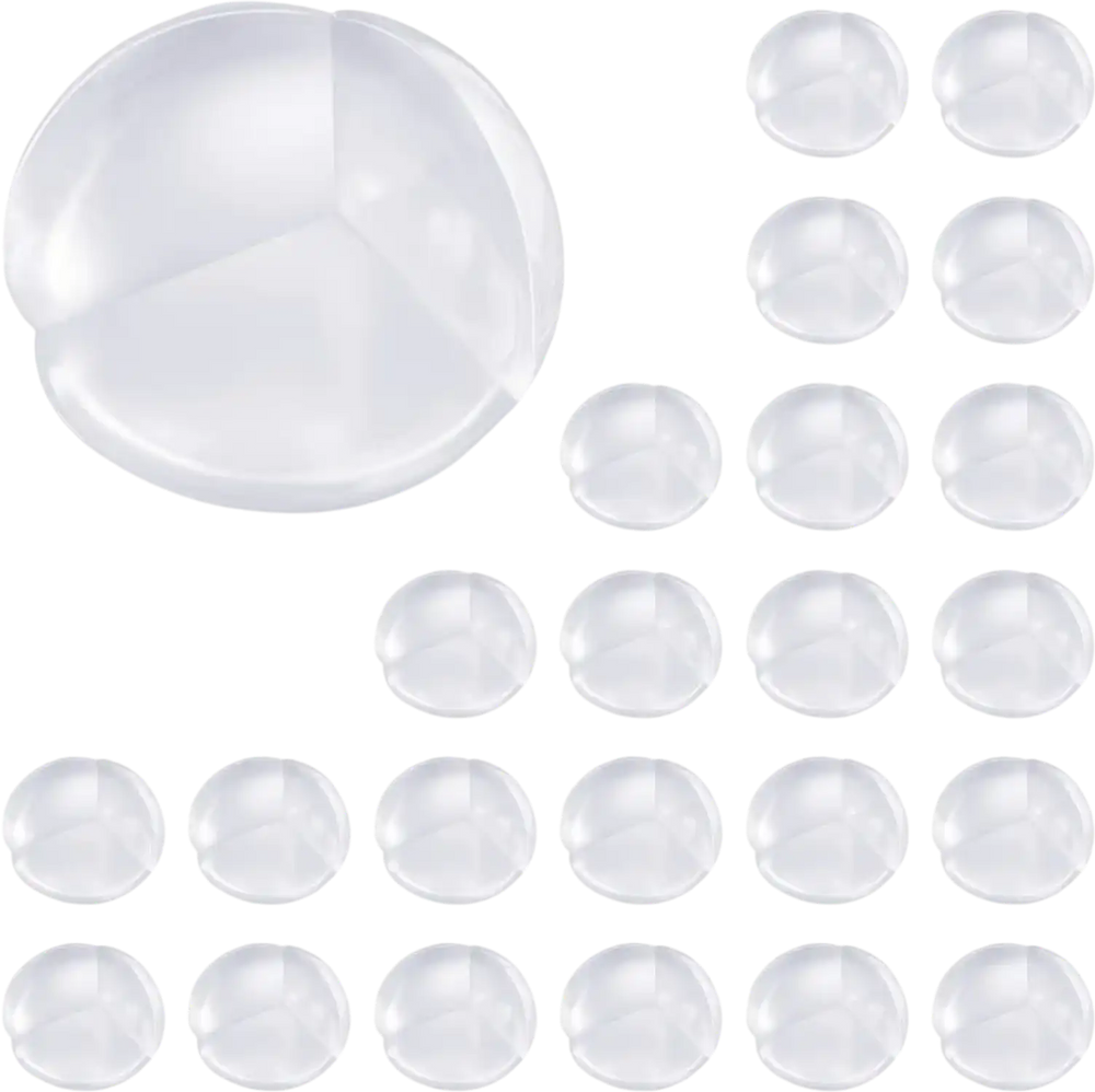 VEVOR Corner Protectors Baby Proofing, 24 Pack, Clear & Transparent Table Corner Guards Covers for Baby Safety, 1.34-inch Depth, 0.28-inch Thickness, Strong Adhesive, Cushion for Furniture Sharp Edges