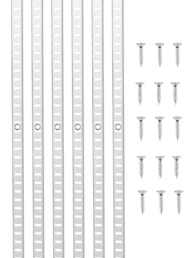 VEVOR Shelf Pilaster, 72.7-inch 20 Pack, Adjustable Shelf Brackets Steel Mortise Mount Pilaster Strip Standards with 140 Screws, Suitable for Wall Shelving System Cabinet Closet Organization