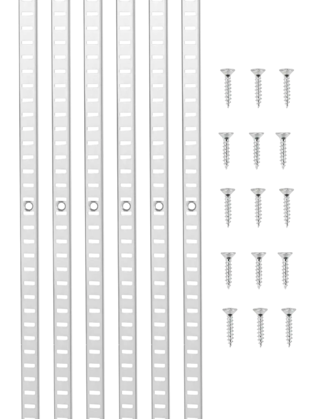 VEVOR Shelf Pilaster, 36.3-inch 6 Pack, Adjustable Shelf Brackets Steel Mortise Mount Pilaster Strip Standards with 24 Screws, Suitable for Wall Shelving System Cabinet Closet Organization