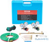 VEVOR Oxygen Acetylene Torch Kit, Gas Welding Cutting Torch Kit, 14PCS Portable Oxy Acetylene Brazing Set with 177'' Long Twin-Hose, Cutting Nozzle, 3 Welding Tips & Carry Case (without Gas Cylinder)