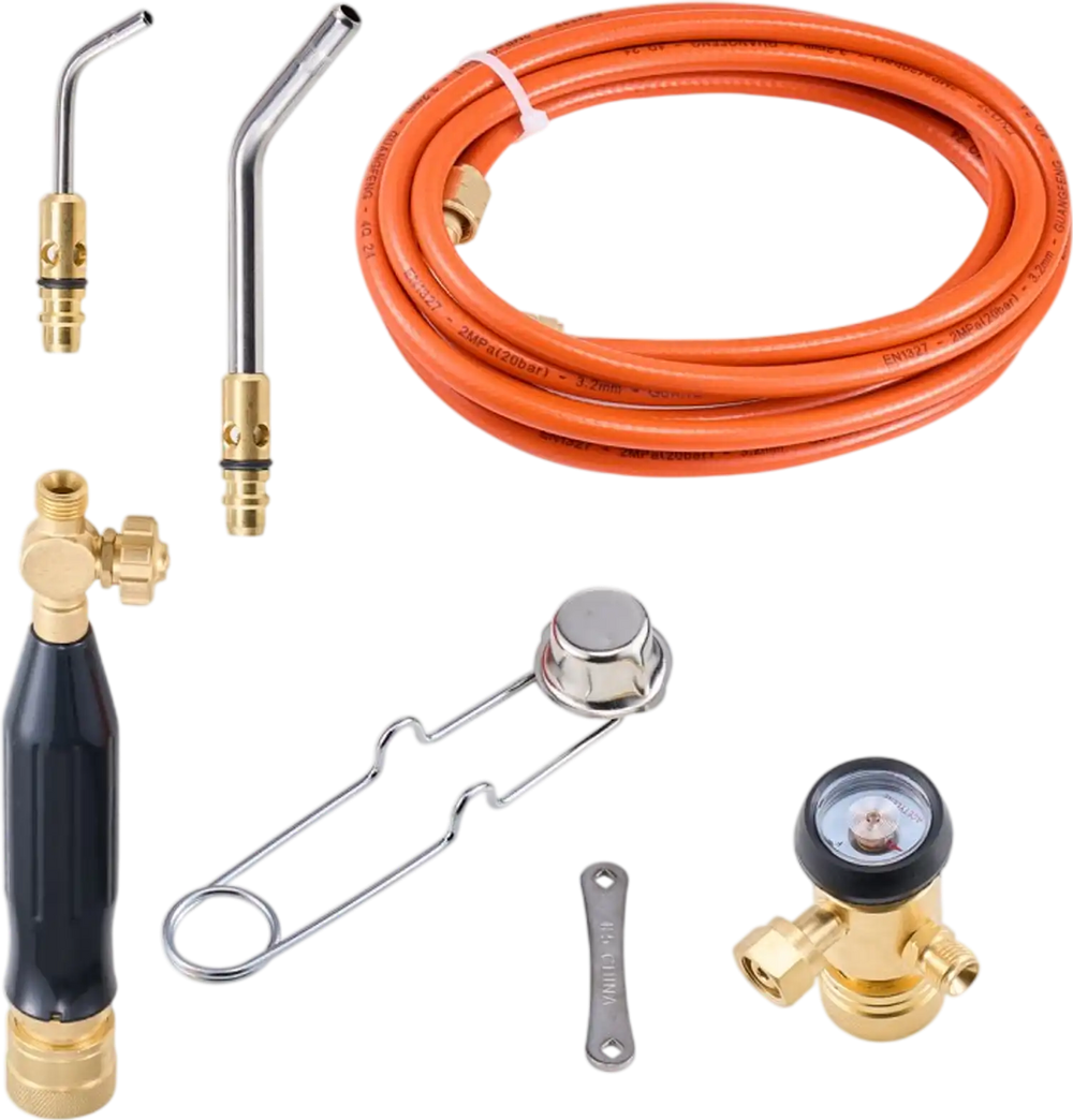 VEVOR Air Acetylene Torch Kit, Acetylene Gas Welding Tool with 149'' Hose, 2 Welding Tips, CGA200 Regulator & Torch Handle, Gas Brazing Welder for Home DIY Industrial Sites (without Gas Cylinder)