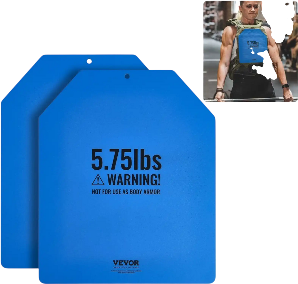 VEVOR Weight Vest Plates, 5.75 LB Pairs, Premium Steel Weighted plates, Contoured Ergonomic Fit – WODs, Additional Weight for Weight Vests, for Strength Training, Running, Fitness, Heavy Workouts