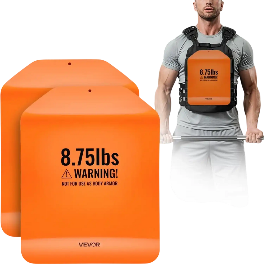 VEVOR Curved Weight Vest Plates, 8.75 LB Pairs, Premium Steel Tactical Weighted Plates for Vest, Ergonomic Design, for Strength Endurance Training, Running, Jogging, Fitness, Heavy Workouts