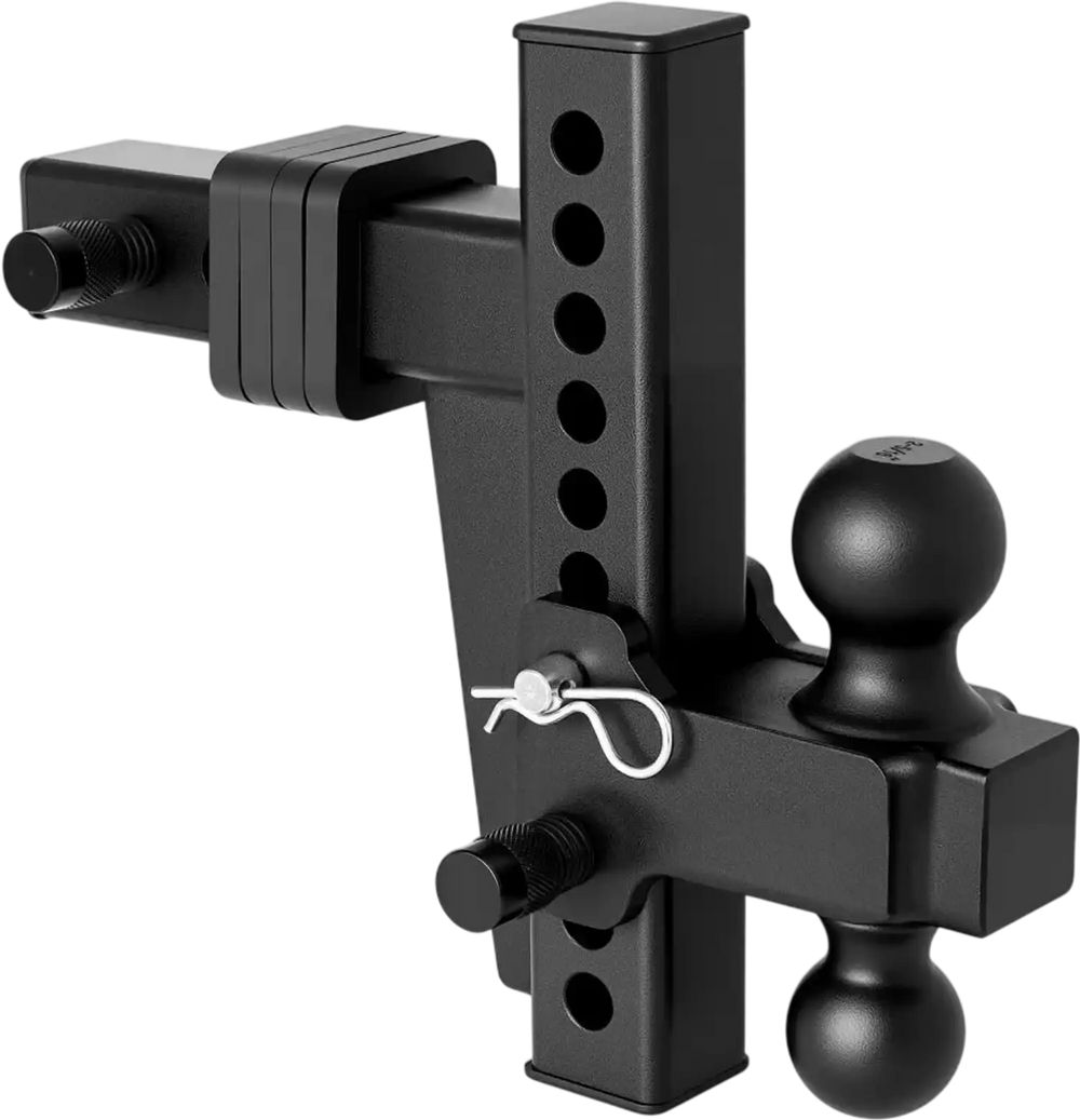 VEVOR Adjustable Trailer Hitch, Fit 2 Inch Receiver, Trailer Hitch Mount with 2 Inch & 2-5/16 Inch Balls, 18500 lbs GTW, 8 Inch Drop, Towing Ball Mounts for RVs, Off-Road Vehicles and Trucks, Black