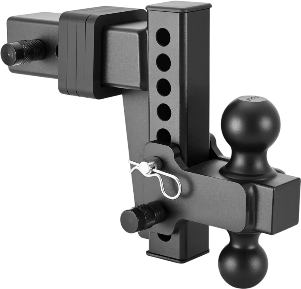 VEVOR Adjustable Trailer Hitch, Fit 2.5 Inch Receiver, Trailer Hitch Mount with 2 Inch & 2-5/16 Inch Balls, 28000 lbs GTW, 6 Inch Drop, Towing Ball Mounts for RVs, Off-Road Vehicles and Trucks, Black