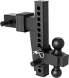 VEVOR Adjustable Trailer Hitch, Fit 2.5 Inch Receiver, Trailer Hitch Mount with 2 Inch & 2-5/16 Inch Balls, 18500 lbs GTW, 10 Inch Drop, Towing Ball Mounts for RVs, Off-Road Vehicles and Trucks, Black