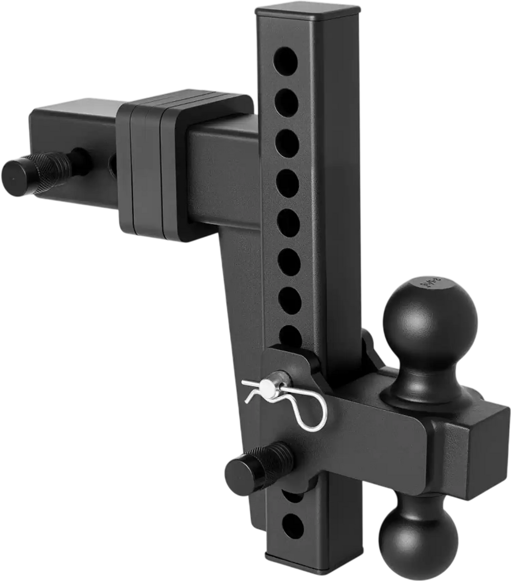 VEVOR Adjustable Trailer Hitch, Fit 2.5 Inch Receiver, Trailer Hitch Mount with 2 Inch & 2-5/16 Inch Balls, 18500 lbs GTW, 10 Inch Drop, Towing Ball Mounts for RVs, Off-Road Vehicles and Trucks, Black