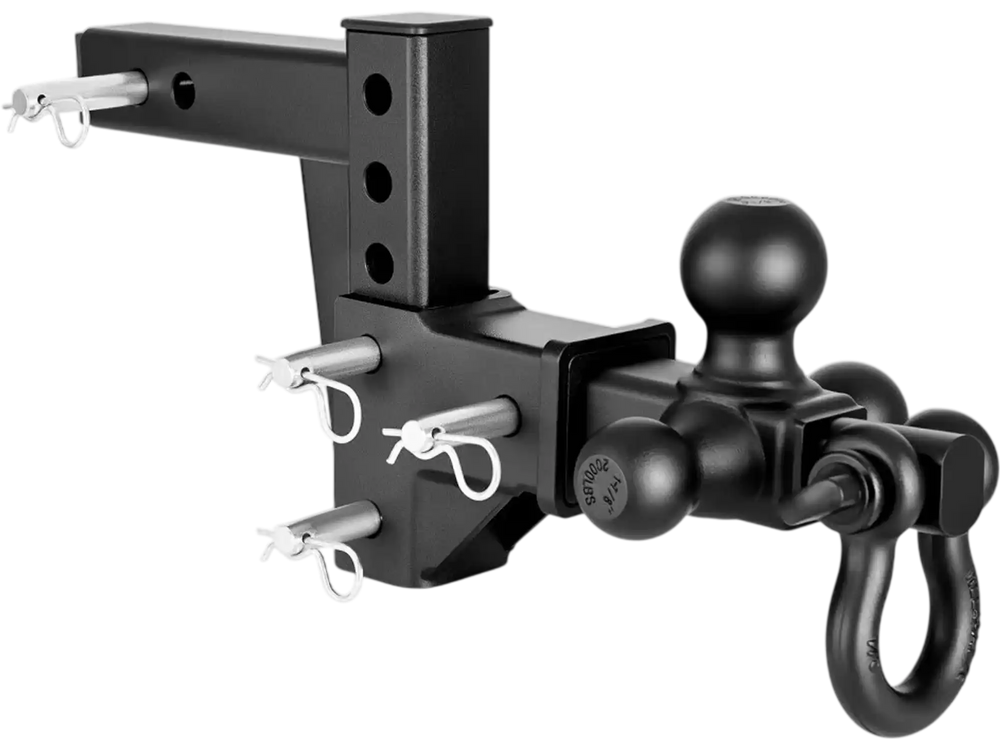VEVOR Trailer Hitch Tri Ball Mount with D Shackle, Fit 2 Inch Receiver, 1-7/8 Inch, 2 Inch and 2-5/16 Inch Balls, 10000 lbs GTW, 6 Inch Drop, Towing Hitch for RVs, Off-Road Vehicles and Trucks