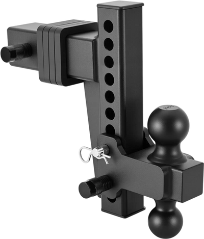 VEVOR Adjustable Trailer Hitch, Fit 2.5 Inch Receiver, Trailer Hitch Mount with 2 Inch & 2-5/16 Inch Balls, 28000 lbs GTW, 8 Inch Drop, Towing Ball Mounts for RVs, Off-Road Vehicles and Trucks, Black