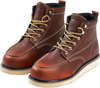 VEVOR Steel Toe Work Boots, US Size 10.5, Waterproof Moc Toe Work Boots for Men, Slip-Resistant Work Boot, Lightweight and Breathable EVA Rubber Sole Mens Boots for Industry Construction, Brown