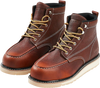 VEVOR Steel Toe Work Boots, US Size 11.5, Waterproof Moc Toe Work Boots for Men, Slip-Resistant Work Boot, Lightweight and Breathable EVA Rubber Sole Mens Boots for Industry Construction, Brown