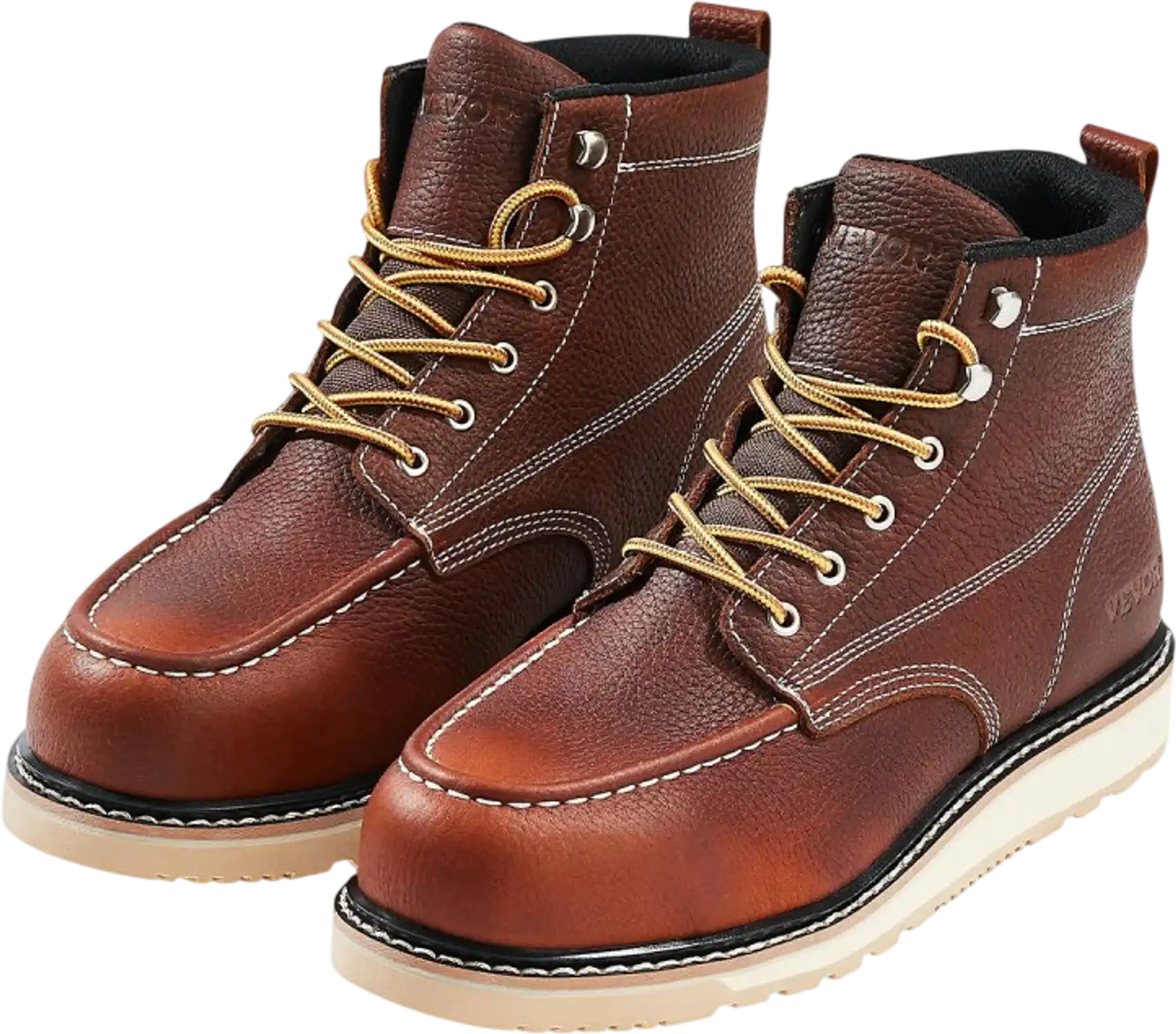 Vevor Work Boots Waterproof Moc Toe Steel Toe Size 13 Brown New