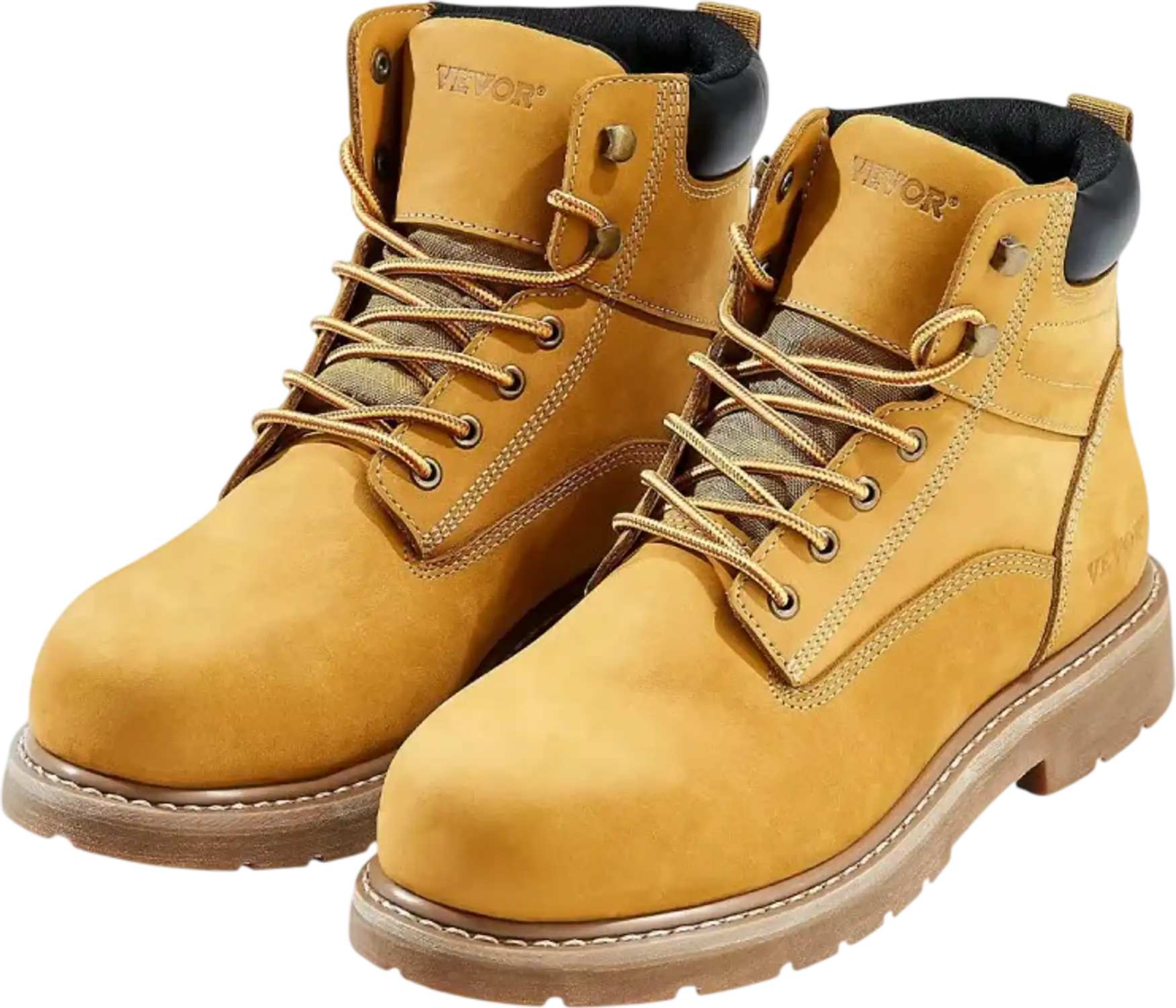 Vevor Work Boots Waterproof Steel Toe Slip-Resistant Men's Size 10.5 Brown Yellow New
