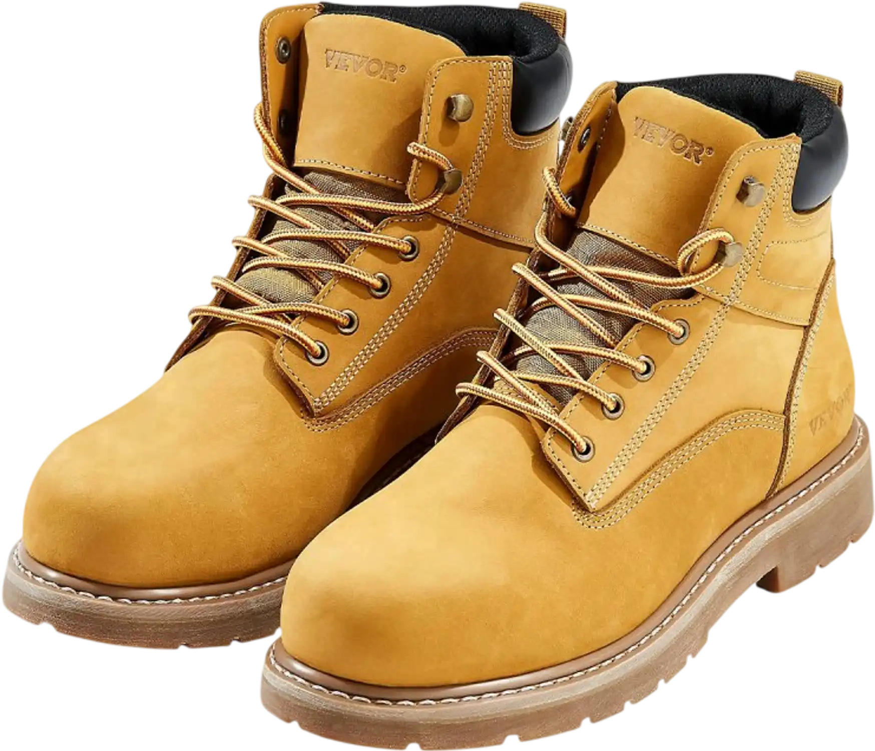 Vevor Work Boots Steel Toe Waterproof Slip-Resistant Men's Size 10 Brown Yellow New