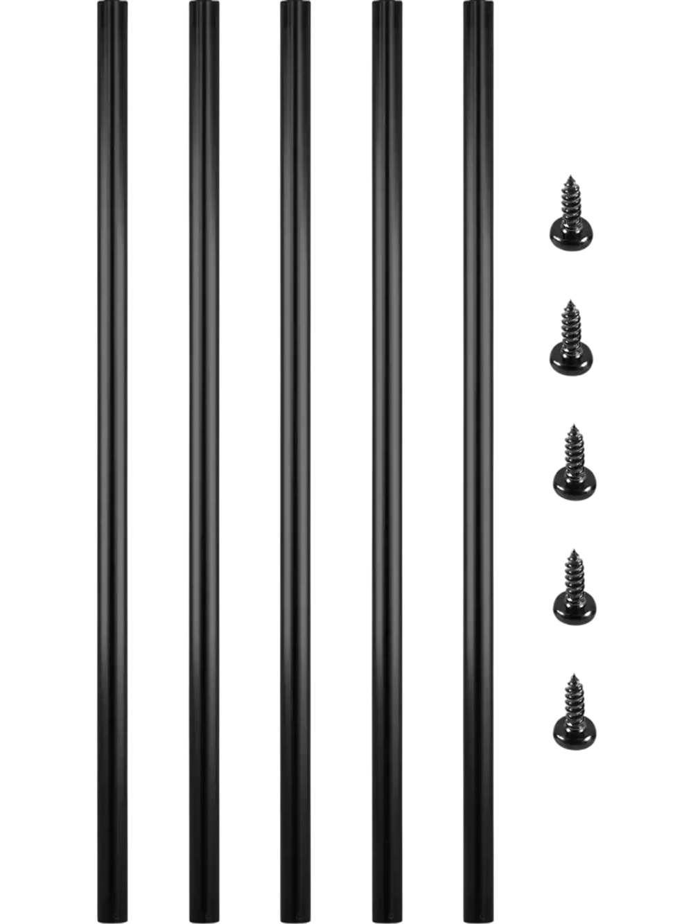 VEVOR Deck Balusters, 101 Pack Metal Deck Spindles, 26\"x0.75\" Staircase Baluster with Screws, Aluminum Alloy Deck Railing for Wood and Composite Deck, Circle Baluster for Outdoor Stair Deck Porch
