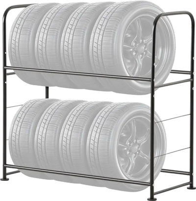 Vevor Tire Storage Rack 2-Shelf Adjustable Heavy-Duty Tire Holder Stand New