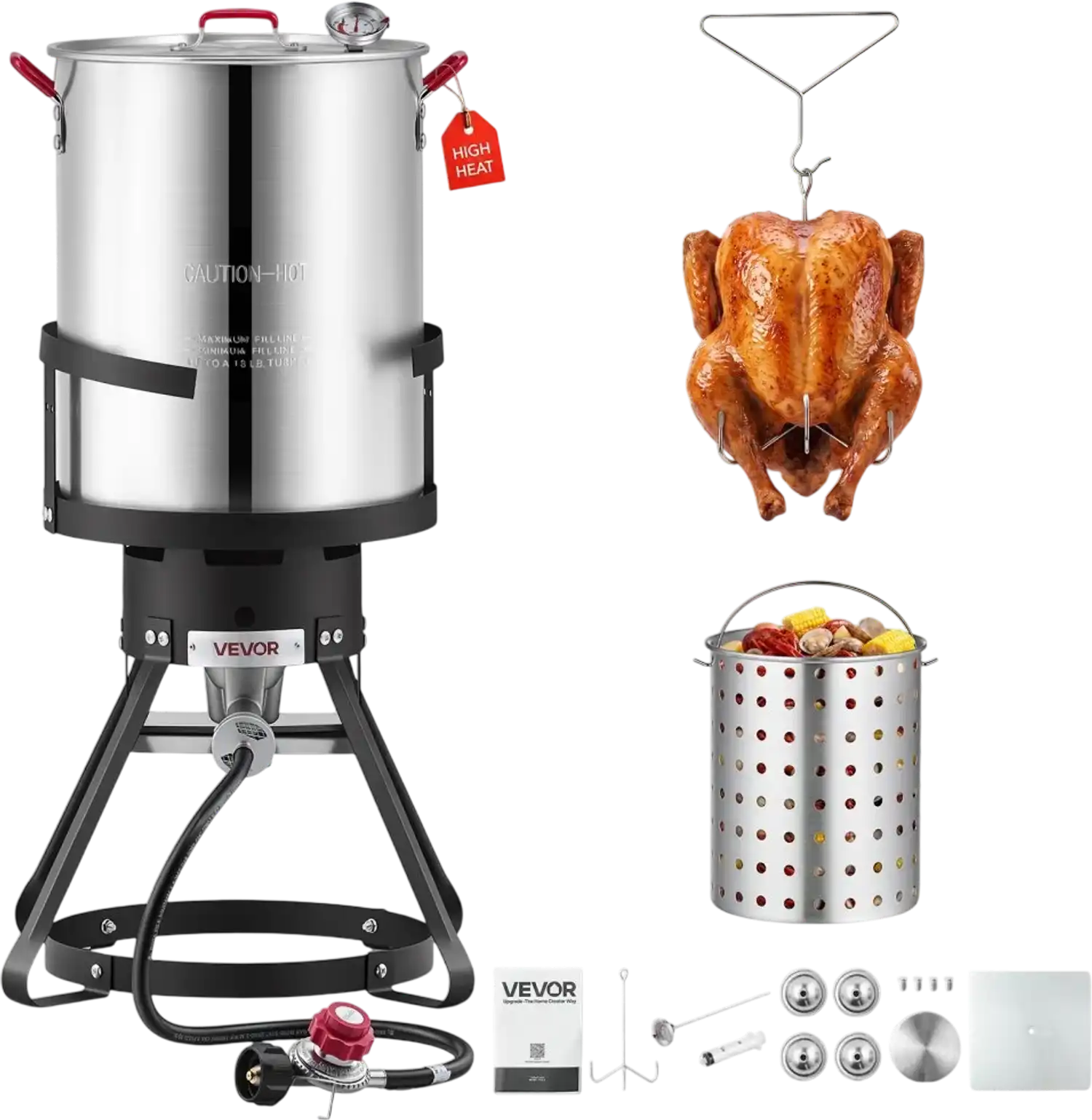Vevor Turkey Fryer 30 Qt Seafood Boiler Outdoor Cooker Set New