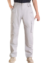 VEVOR FR Pants for Men, 9 oz 100% Cotton, Flame-Resistant Cargo Pants with Multi-Pockets and Elastic Waist, Reinforced Tear-proof Stitching, Ideal for Welding Work and Casual Wear, XXL Size, Gray