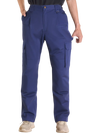 VEVOR FR Pants for Men, 9 oz 100% Cotton, Flame-Resistant Cargo Pants with Multi-Pockets and Elastic Waist, Reinforced Tear-proof Stitching, Ideal for Welding Work and Casual Wear, M Size, Dark Blue