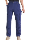 VEVOR FR Pants for Men, 9 oz 100% Cotton, Flame-Resistant Cargo Pants with Multi-Pockets and Elastic Waist, Reinforced Tear-proof Stitching, Ideal for Welding Work and Casual Wear, XL Size, Dark Blue