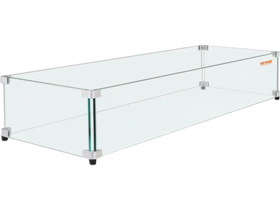 Vevor Fire Pit Wind Guard Rectangular Tempered Glass 36.4