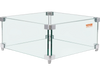 VEVOR Gas Fire Pit Wind Guard for Square Fire Table, 15 x 15 x 7 inch Clear Tempered Wind Guard for Firepits, 0.31 inch Thick Square Glass Shield, Glass Panel with Hard Corner Bracket & Feet