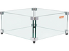 VEVOR Gas Fire Pit Wind Guard for Square Fire Table, 19 x 19 x 7.5 inch Clear Tempered Wind Guard for Firepits, 0.31 inch Thick Square Glass Shield, Glass Panel with Hard Corner Bracket & Feet