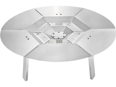 VEVOR Fire Pit Heat Deflector for Solo Stove Yukon, 25 inch Bonfire Round for Wood Burning Fire Pit, 304 Stainless Steel Heat Diffuser, Detachable Burner Cover Camping Accessories