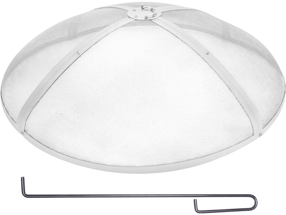 VEVOR Fire Pit Spark Screen Round 30", Reinforced Heavy Duty Steel Metal Cover, Outdoor Firepit Lid, Easy-Opening Top Screen Covers Round with Ring Handle for Outdoor Patio Fire Pits Backyard