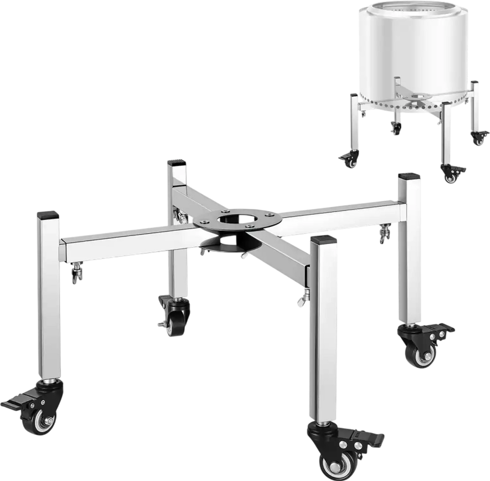 VEVOR Fire Pit Stand, 15-27 inch Adjustable Stretch with 4 Casters, Firepit Stand for Solo Stove Bonfire Ranger Yukon & Other Outside Firepit, Stainless Steel Camping Fire Pit Accessory for Fireplace