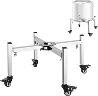 VEVOR Fire Pit Stand, 15-27 inch Adjustable Stretch with 4 Casters, Firepit Stand for Solo Stove Bonfire Ranger Yukon & Other Outside Firepit, Stainless Steel Camping Fire Pit Accessory for Fireplace
