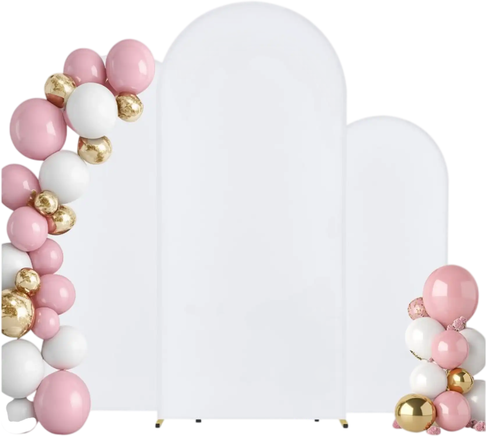 Vevor Wedding Arch Backdrop Stand Gold 3-Piece Set with Premium Gauze New