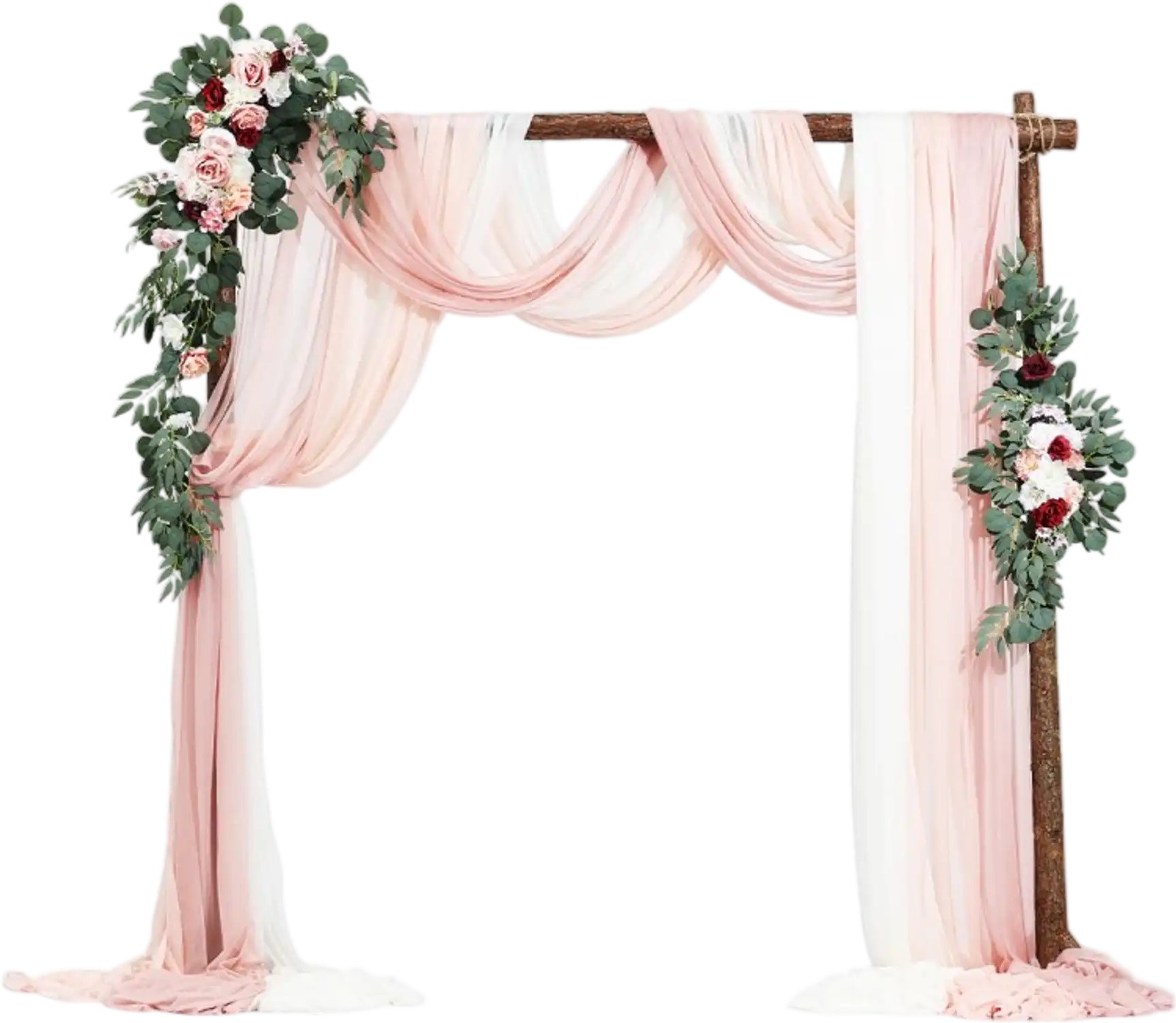 Vevor Artificial Wedding Arch Flowers Kit Pink Floral Arrangement with Drapes 5-Piece Set New
